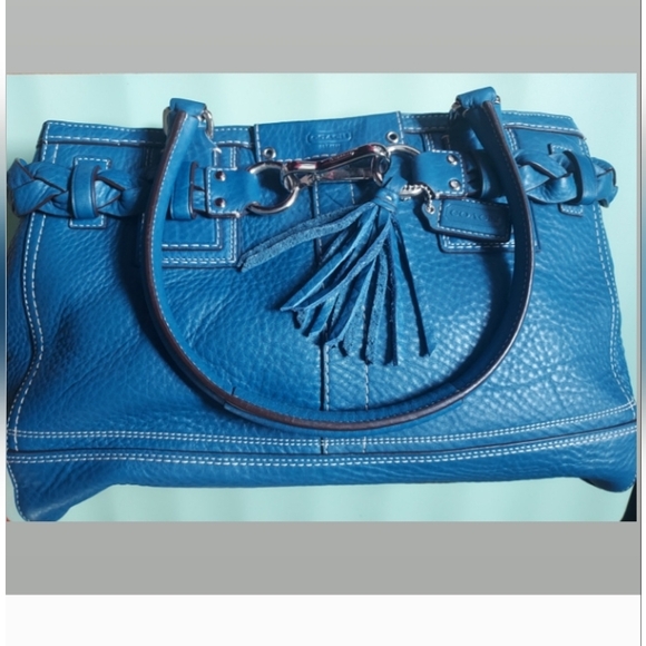 Coach Handbags - COACH Blue Leather Handbag